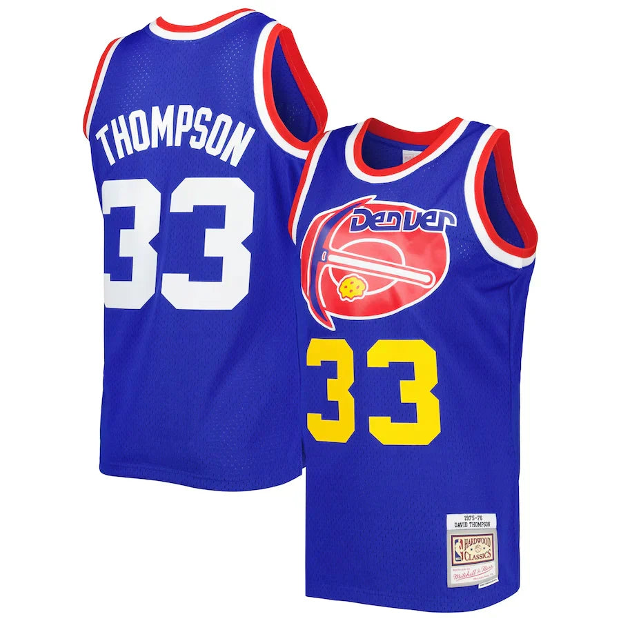 David Thompson Denver Nuggets 1975/76 Hardwood Classics Jersey - Royal