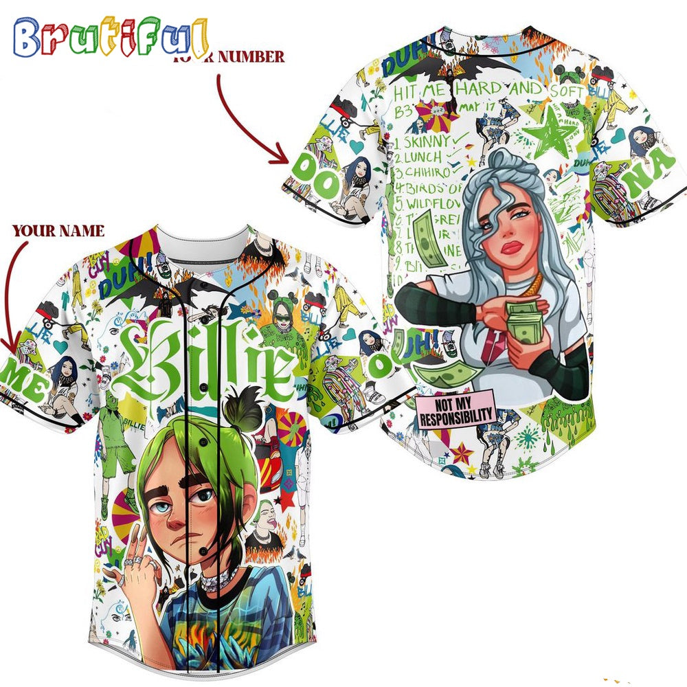 Billie Eilish Hit Me Hard And Soft B3 Custom Baseball Jersey