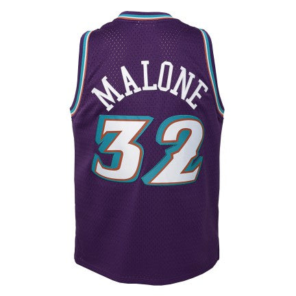 Youth Utah Jazz Karl Malone Mitchell & Ness Purple 1996-97 Hardwood Classics Swingman Jersey