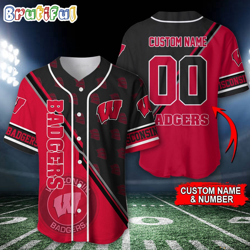 NCAA Wisconsin Badgers Baseball Jersey, Custom Sport Jersey Shirt