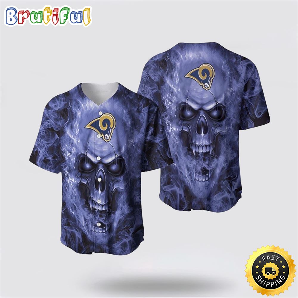 NFL Los Angeles Rams Baseball Jersey Skull Unleash Your Team Spirit With Trendy Designs