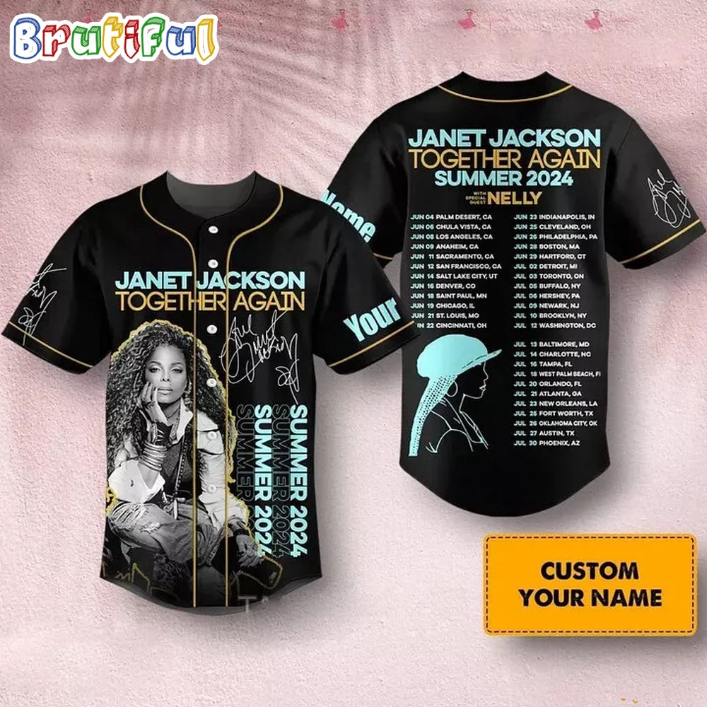 Personalized Janet Jackson Together Again Tour 2024 Baseball Jersey Shirt