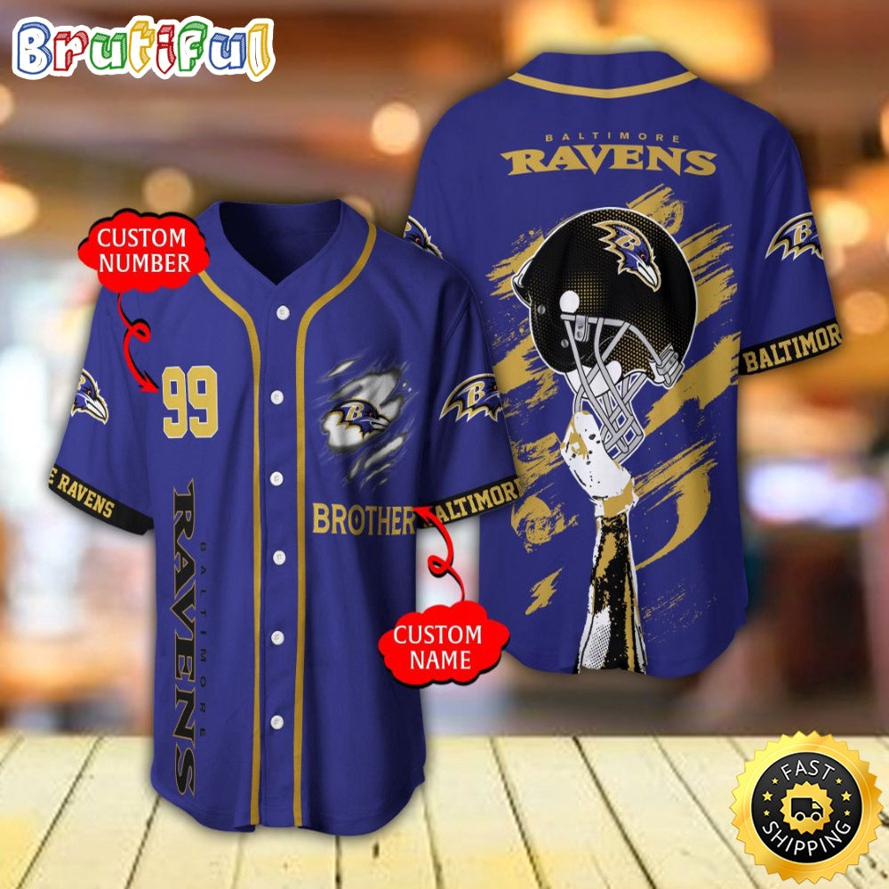 Personalized NFL Baltimore Ravens Baseball Jersey Classic Baseball Jerseys