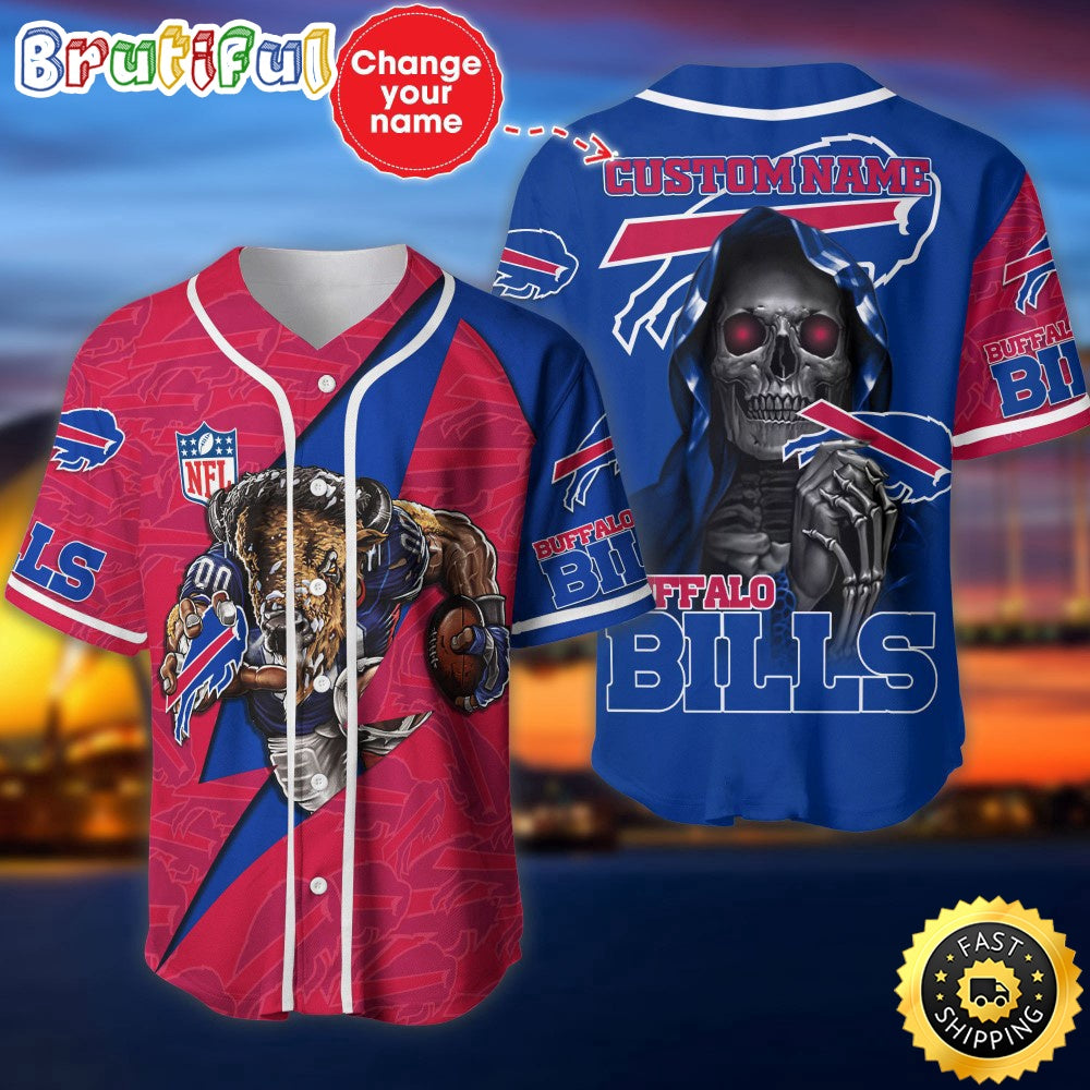 Personalized NFL Buffalo Bills Baseball Jersey Team Spirit Tops