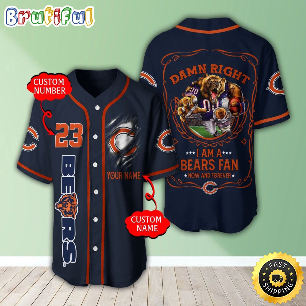 Personalized NFL Chicago Bears Baseball Jersey Dynamic Team Shirts