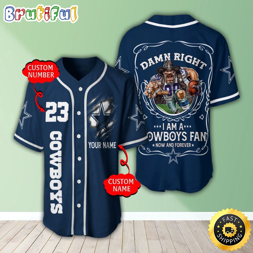 Personalized NFL Dallas Cowboys Baseball Jersey Essential Team Tops