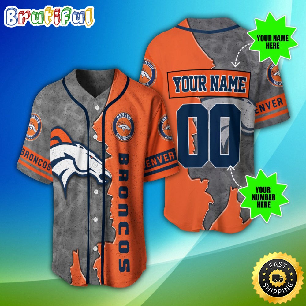 Personalized NFL Denver Broncos Baseball Jersey Authentic Baseball Attire