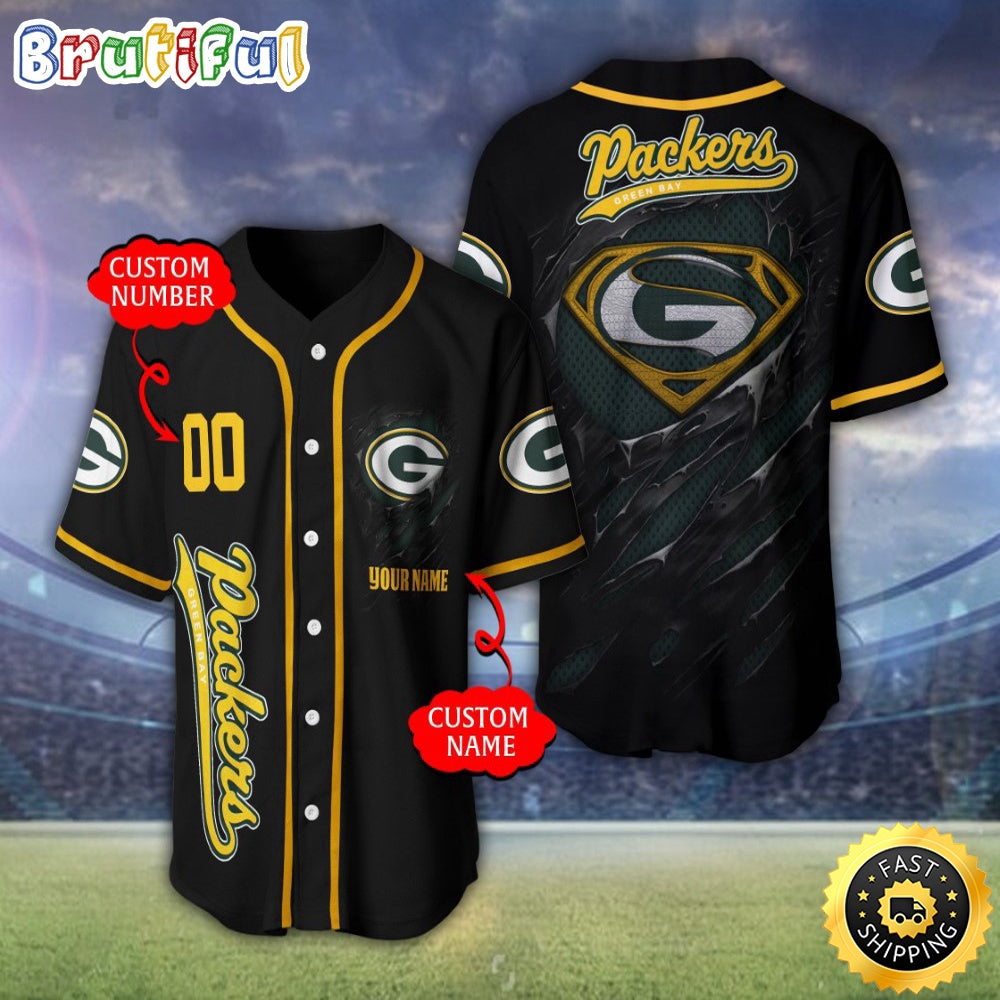 Personalized NFL Green Bay Packers Baseball Jersey Stylish Baseball Tops