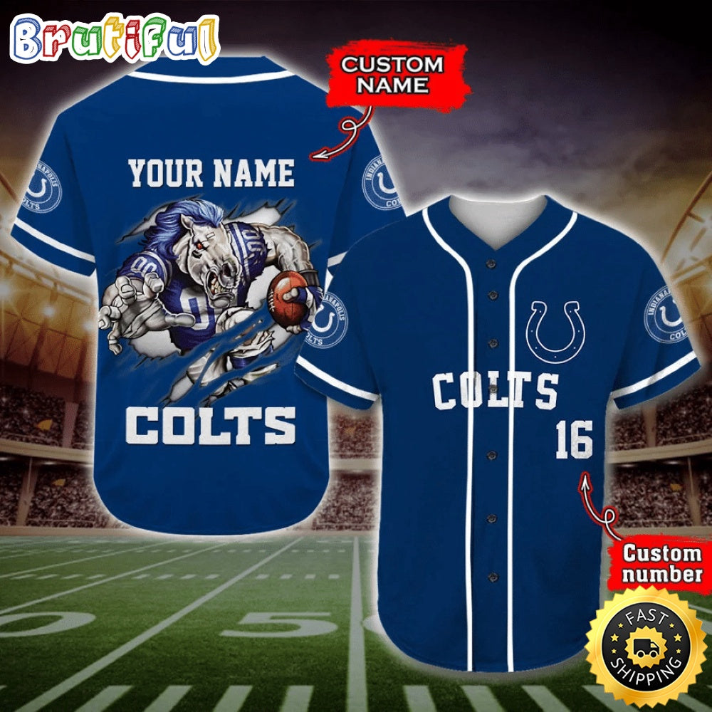 Personalized NFL Indianapolis Colts Baseball Jersey Casual Baseball Gear