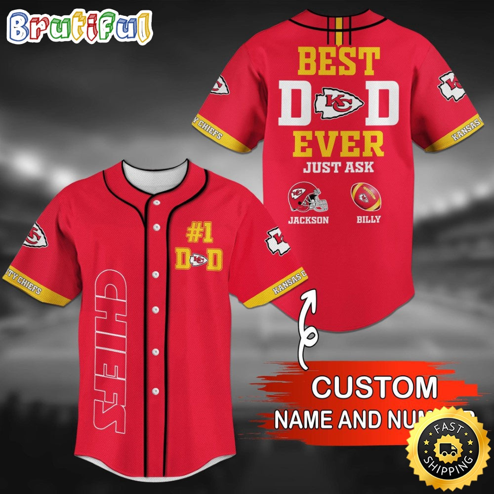 Personalized NFL Kansas City Chiefs Baseball Jersey Team Spirit Tops