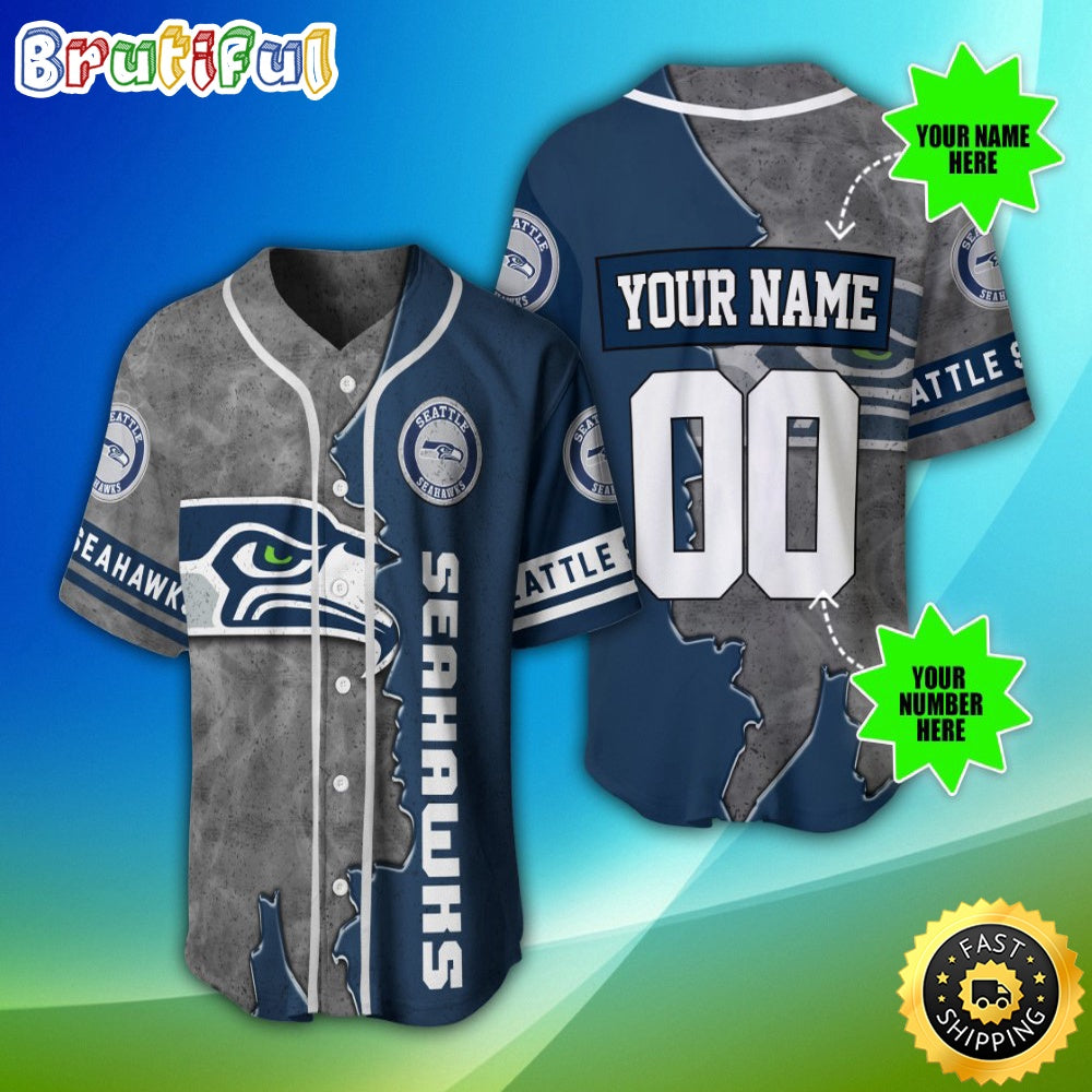 Personalized NFL Seattle Seahawks Baseball Jersey Authentic Baseball Attire