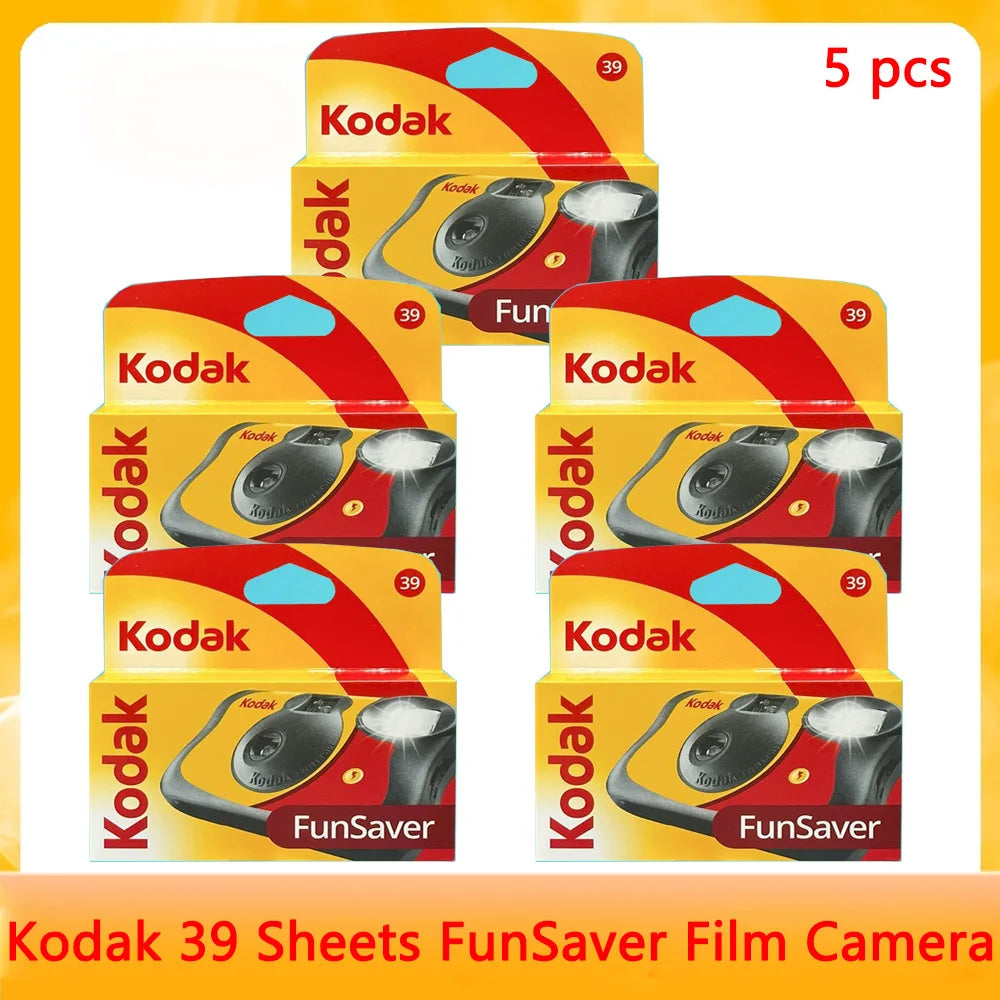 Kodak 39/27 Sheets Exposures FunSaver/Photo Waterproof Single Use Camera 1-5 Pcs With Flash Wedding Recording Film Camera