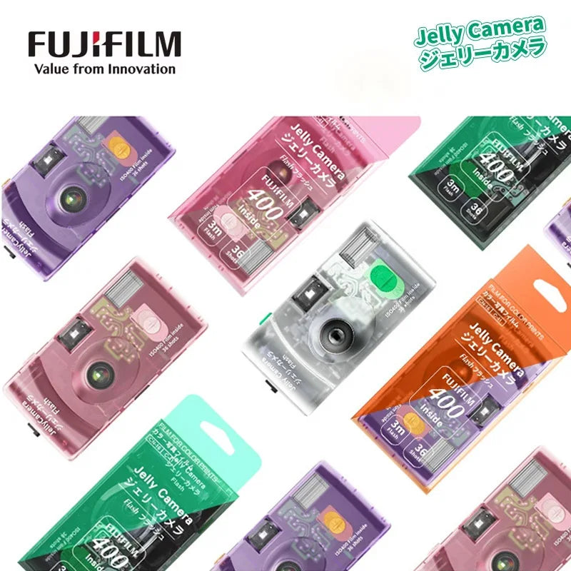 Fujifilm Jelly Disposable Film Camera Transparent ACE400 135 Film Camera Take 36 Sheets Flashing Camera Birthday Christmas Gifts