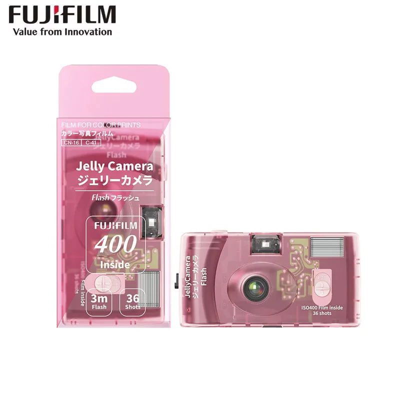 Fujifilm Jelly Disposable Film Camera Transparent ACE400 135 Film Camera Take 36 Sheets Flashing Camera Birthday Christmas Gifts