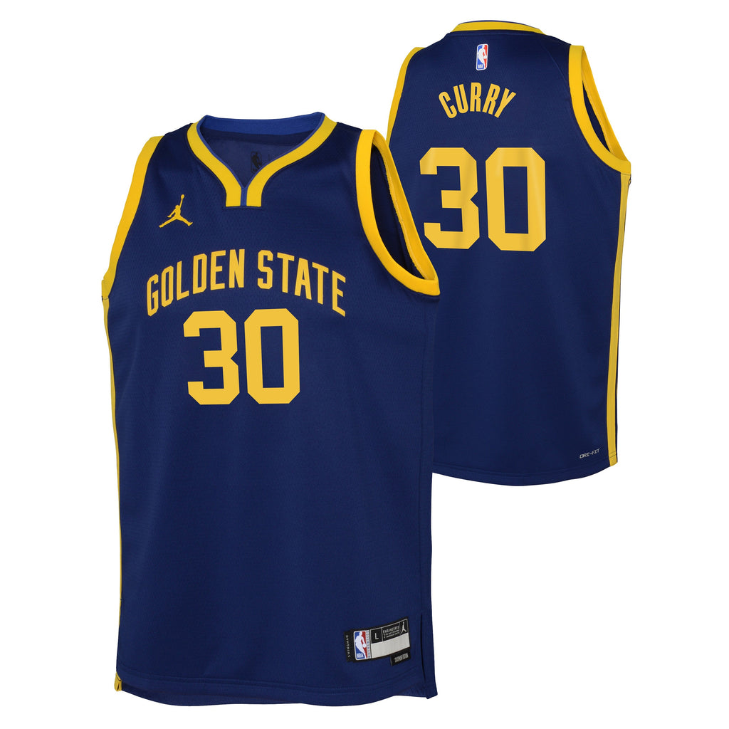Youth Golden State Warriors Stephen Curry Nike Statement Edition Navy Swingman Icon Jersey
