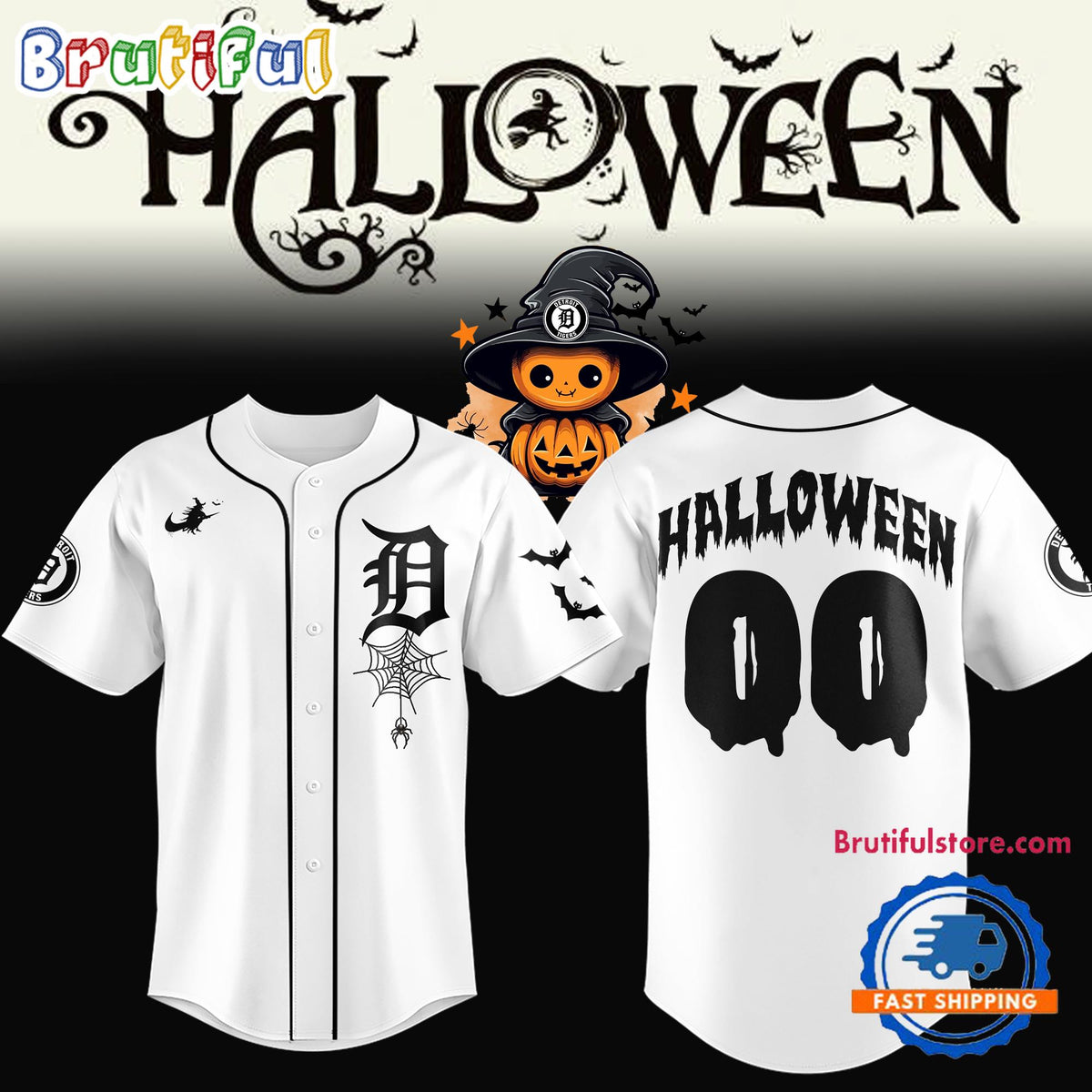 Detroit Tigers Halloween 2024 Custom Baseball Jersey Shirt