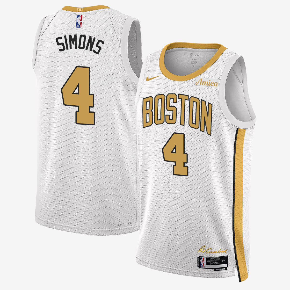 Boston Celtics New Gold City Edition Uniform - All Stitched