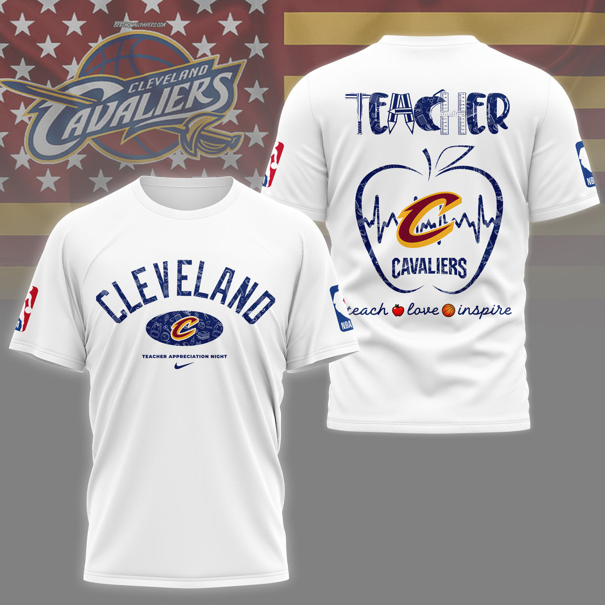 Cleveland Cavaliers | Premium NBA Teacher Appreciation Day 3D Shirt NY
