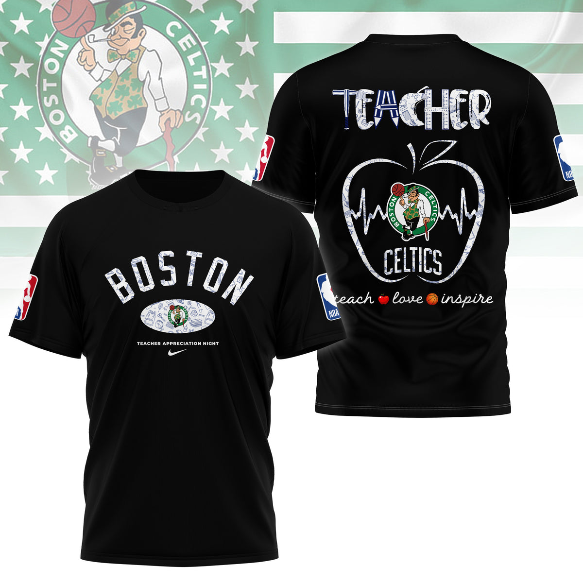 Boston Celtics | Premium NBA Teacher Appreciation Day 3D Shirt NY