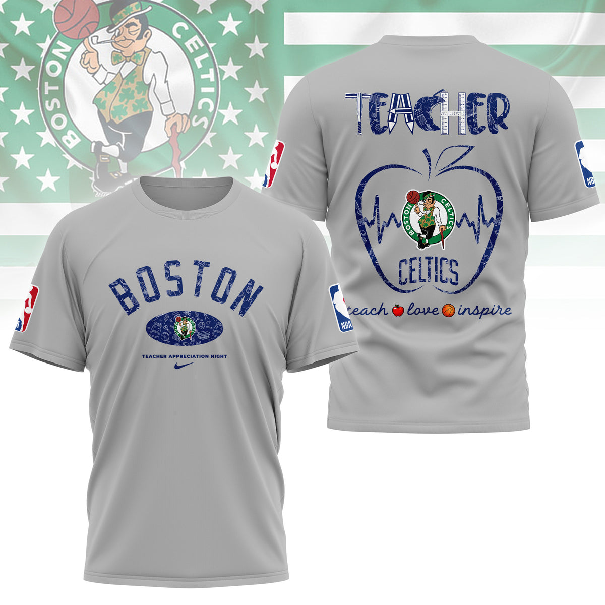 Boston Celtics | Premium NBA Teacher Appreciation Day 3D Shirt NY