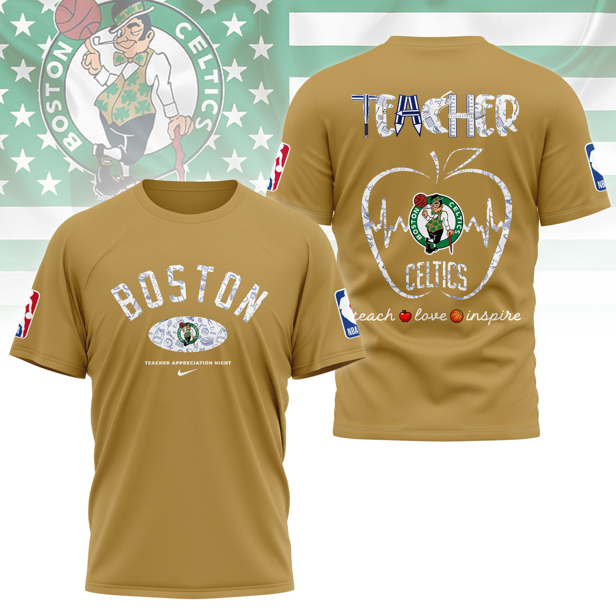 Boston Celtics | Premium NBA Teacher Appreciation Day 3D Shirt NY
