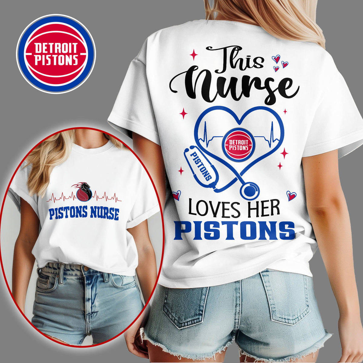 Detroit Pistons | Premium NBA Nurse Appreciation Month Women's Shirt NY
