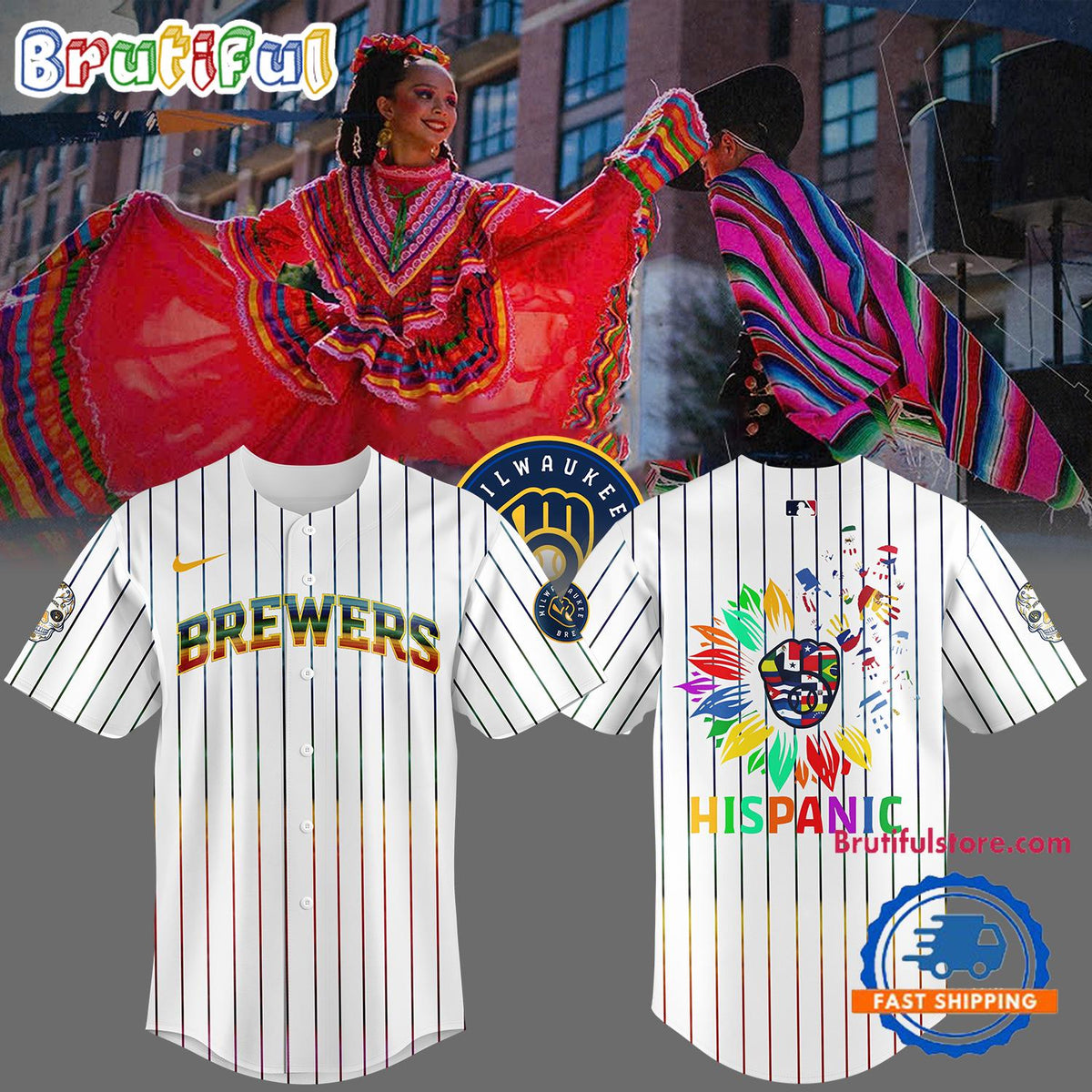 Milwaukee Brewers Happy Hispanic Heritage Month 2024 Baseball Jersey
