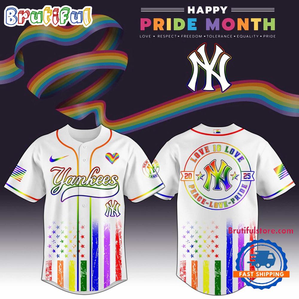New York Yankees 2025 Happy Pride Month Limited Edition Baseball Jersey