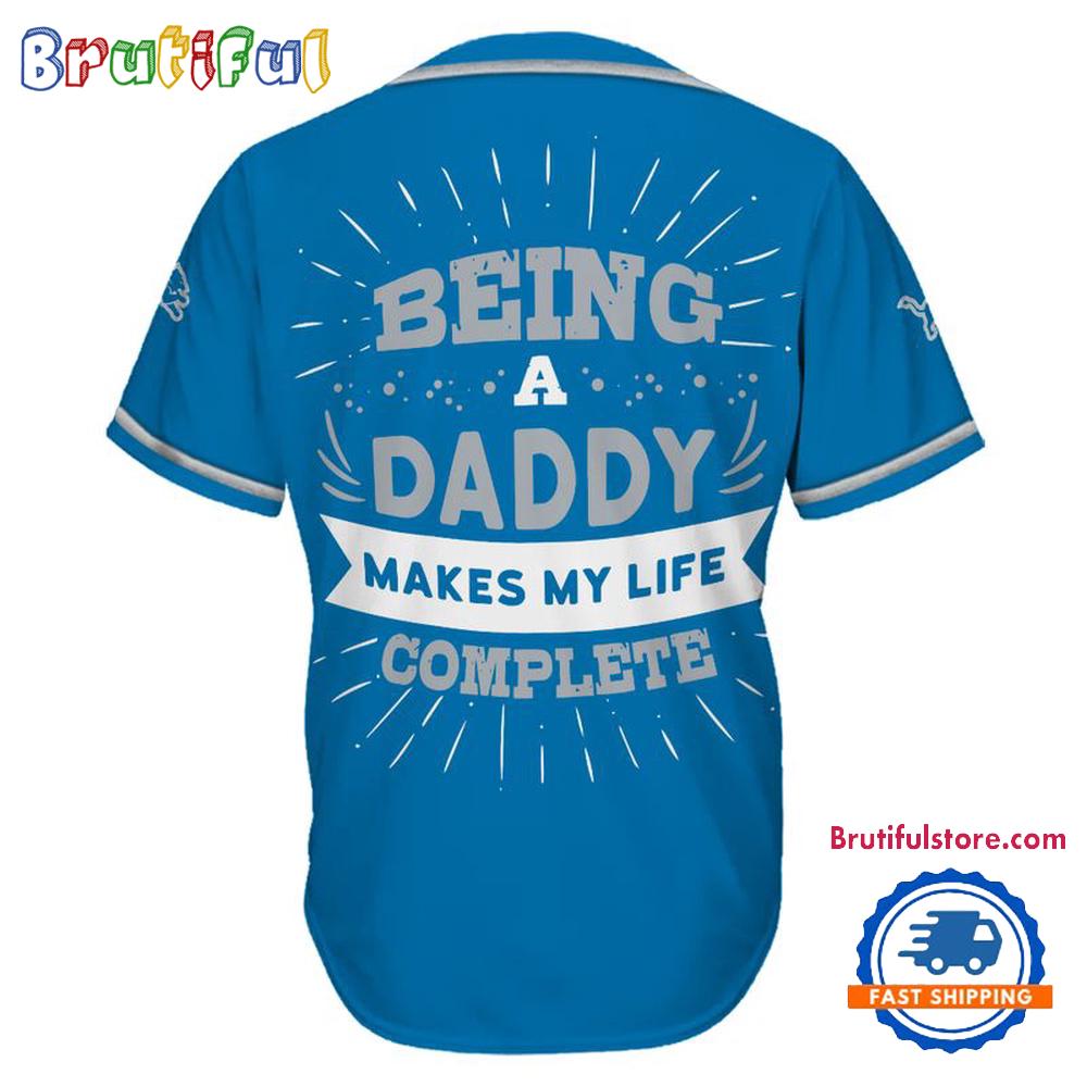 NFL Detroit Lions Football Being A Daddy Father's Day Baseball Jersey