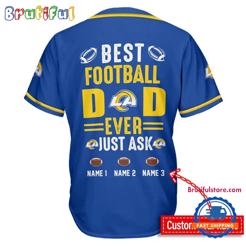 NFL Los Angeles Rams Best Dad Ever Baseball Jersey
