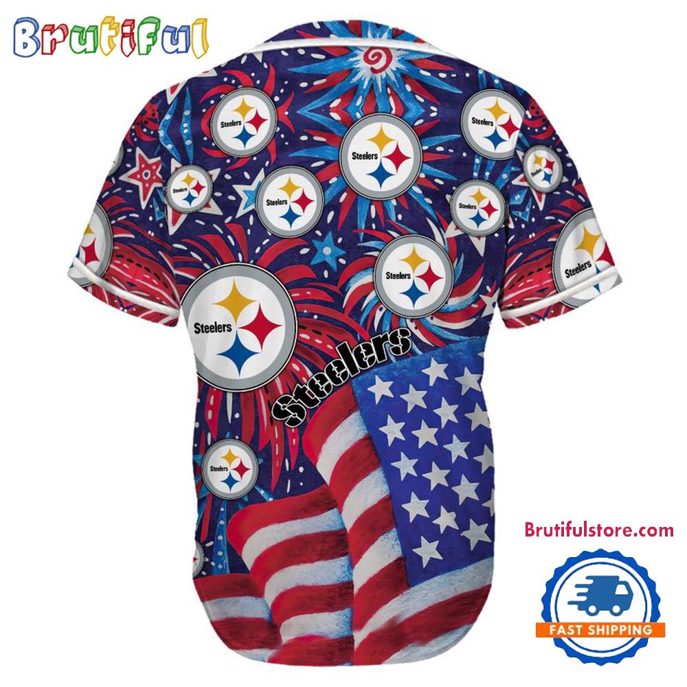 Pittsburgh Steelers USA Flag Independence Day Baseball Jersey, Sport Team 4th of July Jersey