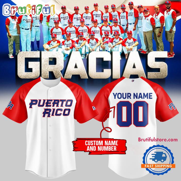 Puerto Rico 2024 WBSC U15 Baseball World Cup Custom Jersey