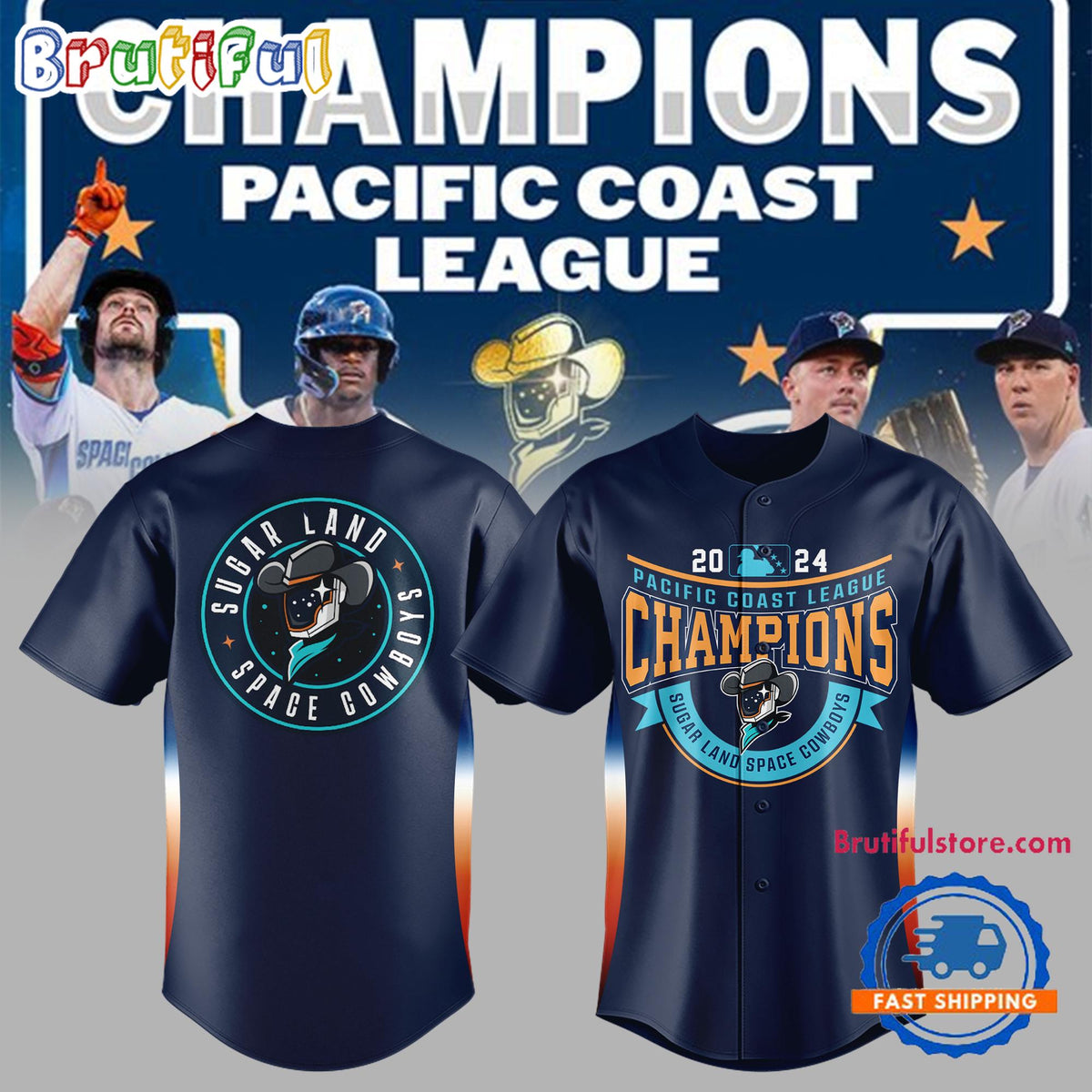 Sugar Land Space Cowboys Pacific Coast League 2024 Jersey Shirt