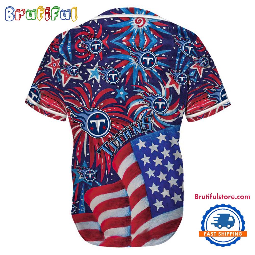 Tennessee Titans USA Flag Independence Day Baseball Jersey, Sport Team 4th of July Jersey